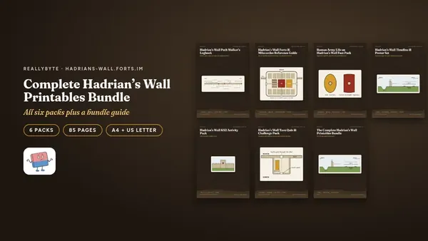 Cover of the Hadrian’s Wall printables bundle from hadrians-wall.forts.im